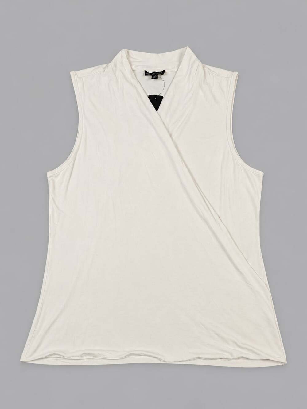 The Limited Women's Sleeveless Faux Wrap Tank Top, Creamy White, Petite Medium